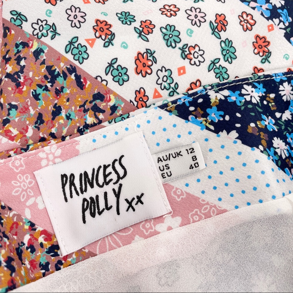 Princess Polly Pink and White Multi Color Floral Mini Skirt US 8